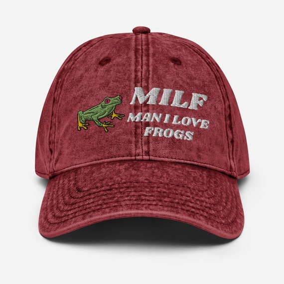 MILF Man I Love Frogs Funny Frog Lovers Embroidered Vintage Cotton Twill Cap,  Hat Gift for Frogs Lovers, Animals Lovers, Funny Gift -  Denmark
