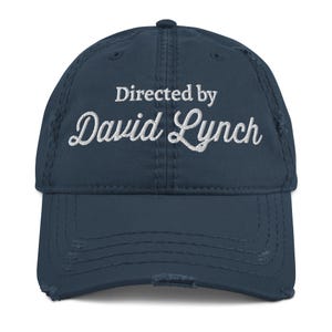 David Lynch Embroidered Hat | Director Cap | Cinema Lovers Gift | Arthouse lovers Distressed Dad Hat, Lynch Tribute Gift Distressed Dad Cap