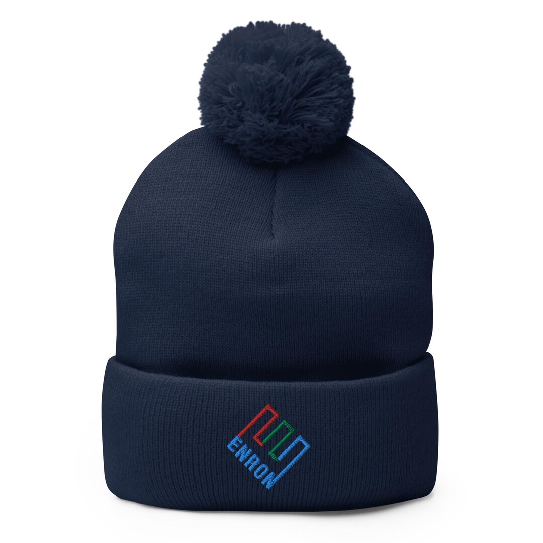 Enron Risk Management Hat ENRON Vintage Embroidered Pom-pom Beanie | ENRON Hat | Enron Accounting ...