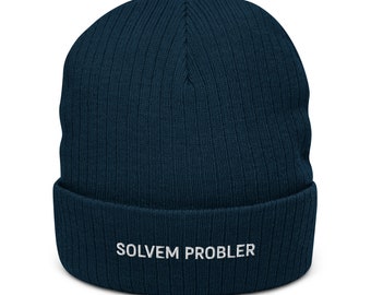 Gorro bordado Solvem Probler - Regalo divertido para cualquier solucionador de problemas - Ingeniero, Matemático, Regalo científico Gorro de punto acanalado