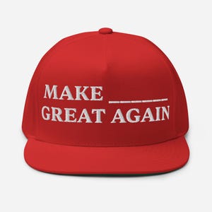 Custom MAGA Embroidered Hat Make Great Again Flat Bill Cap Funny Trump 2024 Hat Gift for Him Trump Gift Personalized MAGA Best Seller