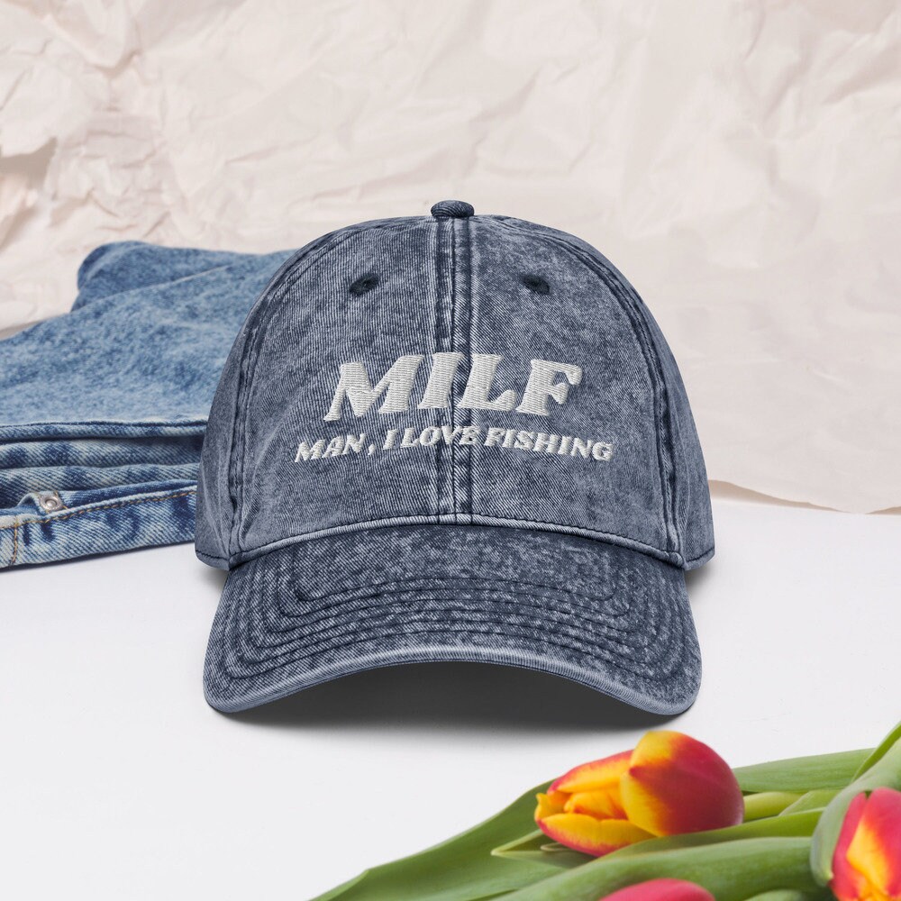 "MILF - Man I Love Fishing" Funny Embroidered Trucker Hat - Gift For Fishing Lovers & Anglers
