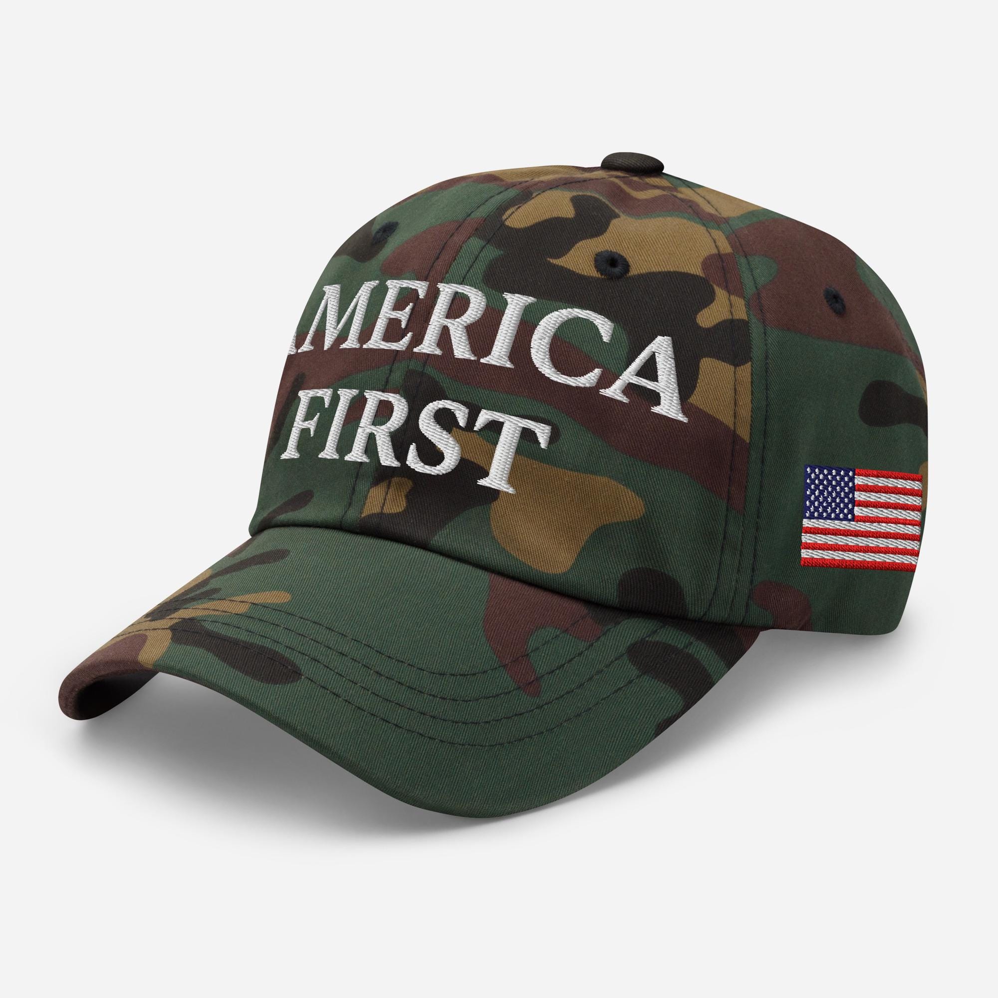 Trump 2024 Bucket Hat - Save America Again Embroidery, Camo Design, Unisex Cotton Baseball Cap