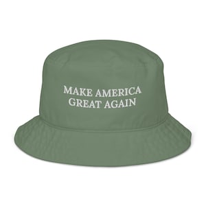 Trump 2024 Campaign Bucket Hat | MAGA Make America Great Again President | Donald Trump Embroidered USA, Support Trump Organic Bucket Hat