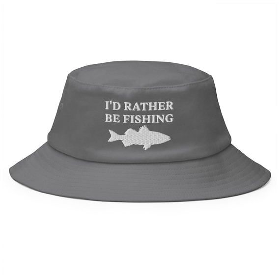 I'd Rather Be Fishing Bucket Hat Embroidered Hat Fishermen, Funny Fishing,  Meme Funny Hat for Fishing Lovers Old School Bucket Hat -  Canada