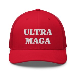 Ultra Maga Hat - MAGA Cap - Trump 2024 Trucker Hat - Gift For Trump Supporter Embroidered Hat Cap, Trump 2024 Anti Biden Trucker Cap