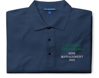 Lehman Brothers Risiko-Managment Polo | Lehman Brothers Risk Mappening 2008 besticktes Herren Premium Poloshirt | Buchen Meme Geschenk Polo