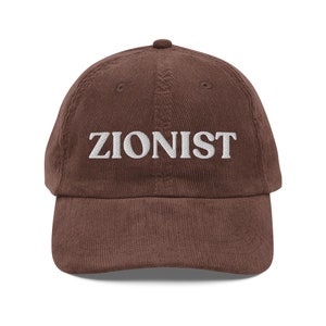 Zionist Embroidered Hat, Israel Jewish Gift, Am Yisrael Chai Gift for Her Support Israel Gifts Judaica, Gift Am Israel Chai Hat Corduroy Cap