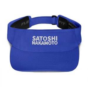 Satoshi Nakamoto Visor Hat, Embroidered Visor, Bitcoin Hat, Satoshi Hat, Bitcoin Gift, Bitcoin Crypto Lovers Gift Visor Hat