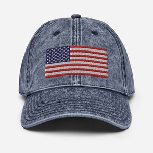 Drapeau américain brodé chapeau drapeau des États-Unis, fierté américaine, casquette patriotique en sergé de coton vintage, fierté des États-Unis, chapeau de fête de l&#39;indépendance, 4 juillet