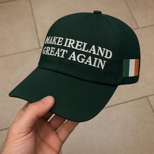 Make Ireland Great Again Embroidered Hat, MIGA Classic Cap, MIGA Hat, Support Ireland, Ireland Fan Gift Hat With Flag