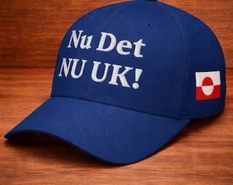 Nu det NUUK! Hat – Embroidered Greenland Flag Structured Twill Flex Fit Closed Back Cap