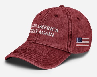 Trump 2024 Campaign Hat | MAGA Make America Great Again President | Donald Trump Hat Embroidered USA, Support Trump Vintage Cotton Twill Cap