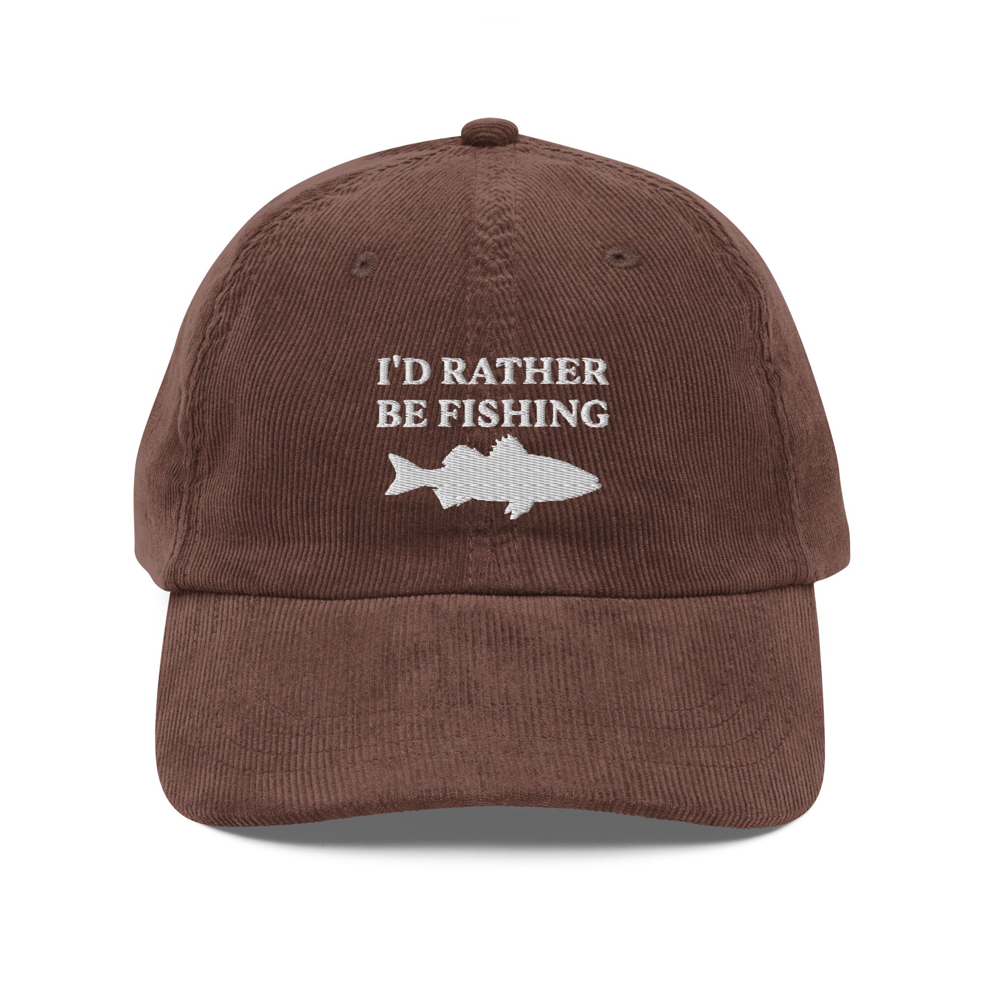 I'd Rather Be Fishing Corduroy Hat Embroidered Vintage Hat