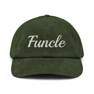 Funkel Hut, Onkel Hut, lustige Onkel Geschenke, Geburtstagsgeschenk für Onkel, Onkel Überraschung, Schwangerschaftansage Onkel, Cord bestickter Hut