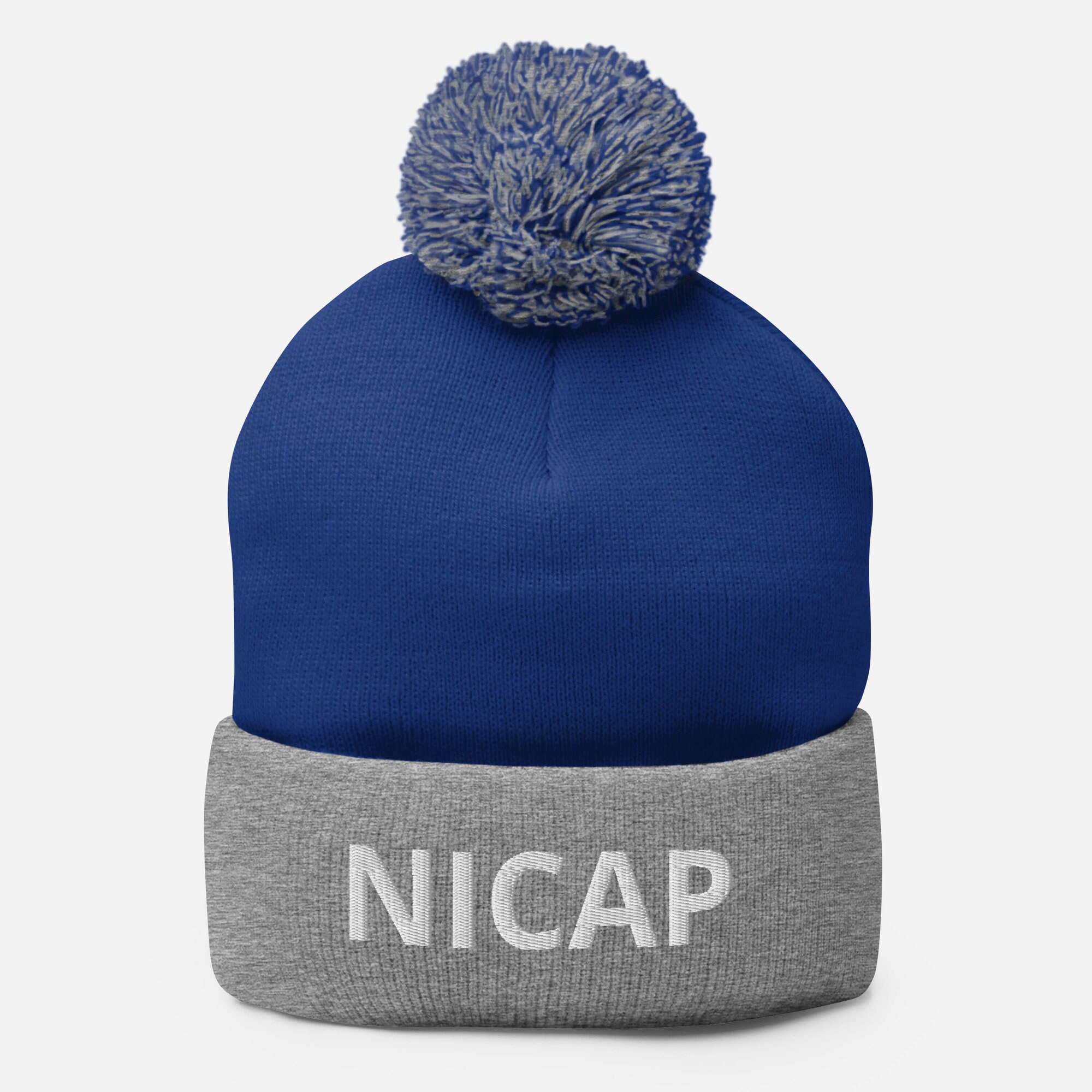 NICAP Embroidered Pom-Pom Beanie, Fallen Angel Beanie, Multiple Colors Beanie, Sci Fi Lovers Gift Pom-Pom Beanie