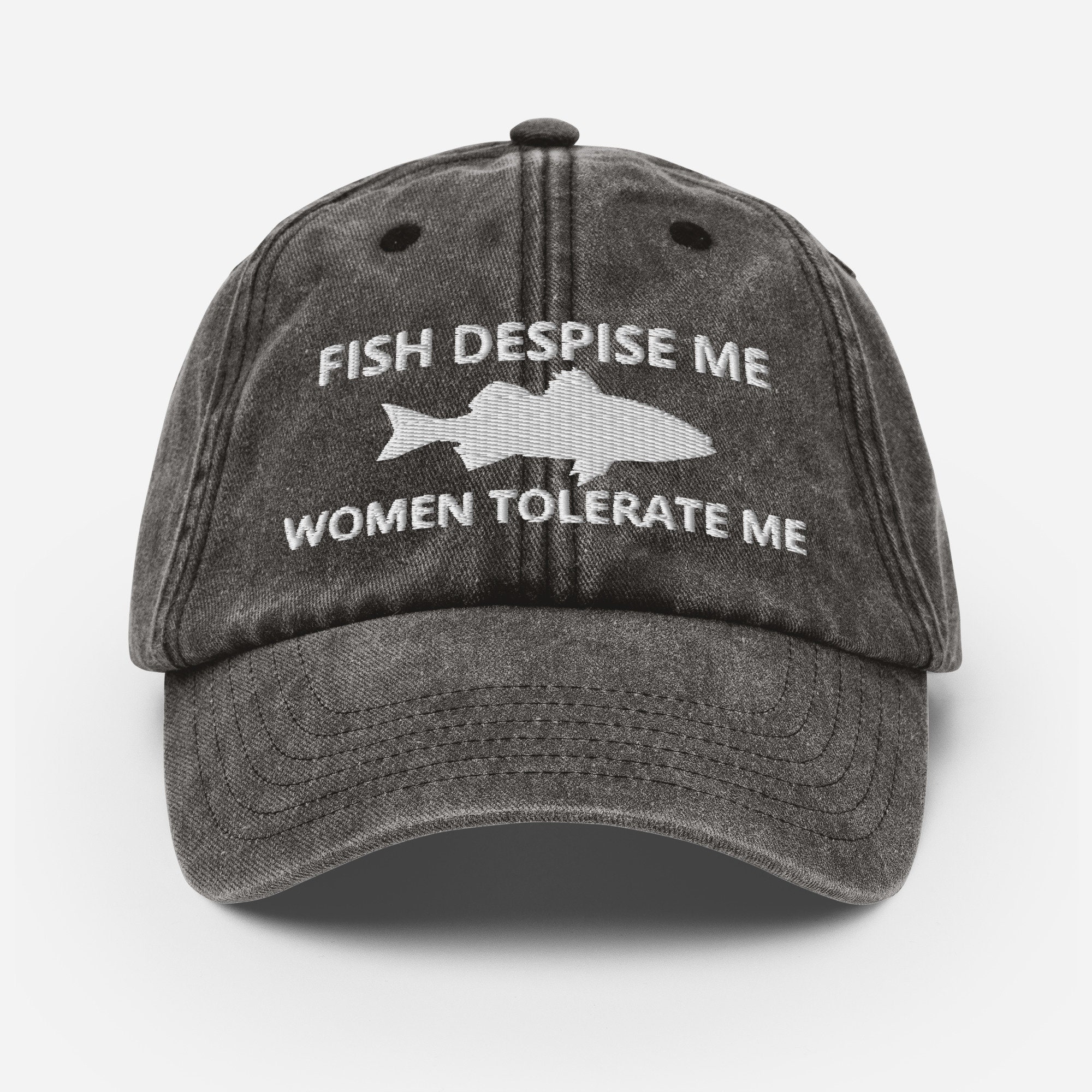 Funny Fishing Hat, Fish Despise Me Women Tolerate Me, Red Fishing Hat