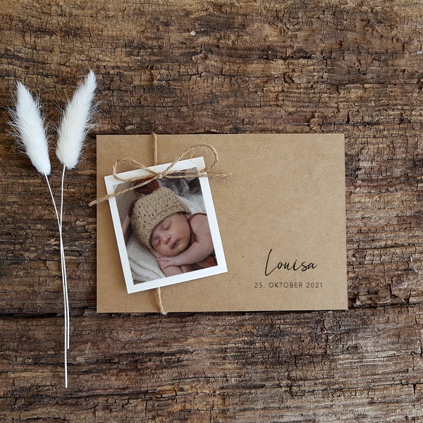 Danksagung Dankeskarte Geburt LENNARD LUISA Baby