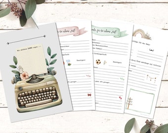 Printable template for immediate download, print out teacher farewell gift, baby friend book PDF fill out