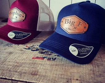 Personalized leather patch cap / groomsman cap / leather cap / cap / wedding gift / bridesmaid