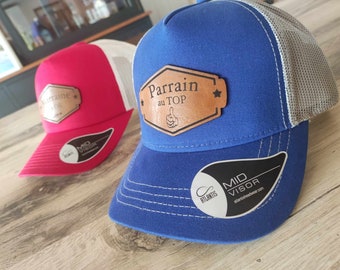 casquette parrain/ casquette personnalisé patch en cuir/ casquette témoin/ casquette baseball/ casquette  / cadeau mariage / snapback