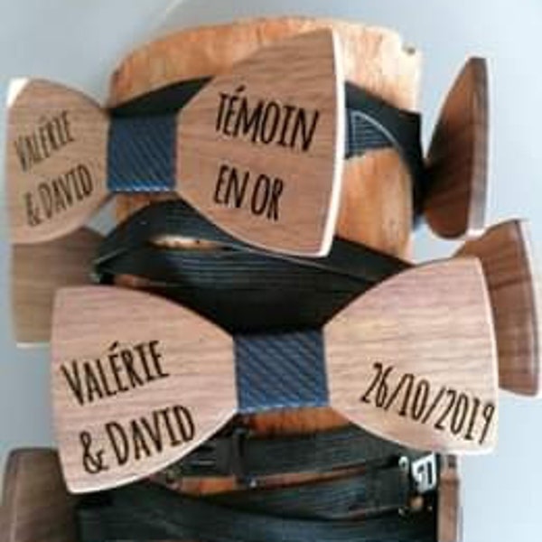 Noeud papillon en bois personnalisé / noeud papillon / personalized wooden bow tie/cadeau mariage / mariage champètre