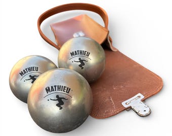 palline da bocce / bocce / set personalizzato di tre palline / regalo per uomo / palline incise