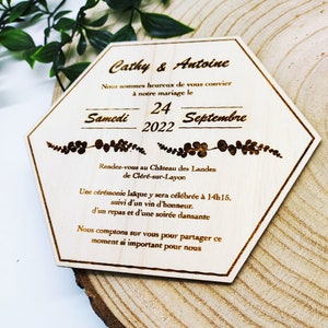 share hexagonal wood / wedding birth birthday / events / share wood / share custom / share wooded