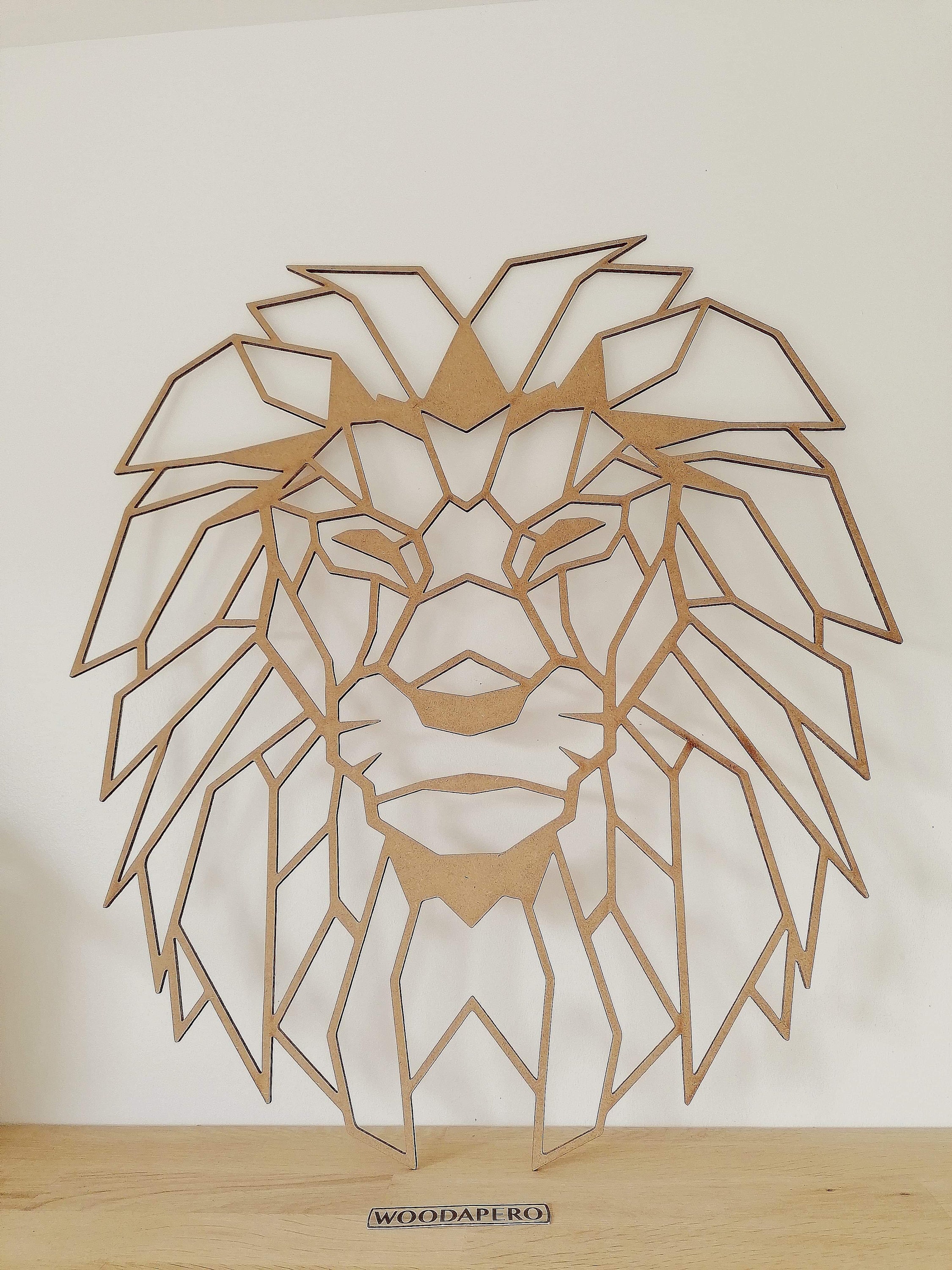 Tête Lion/ Lion Geometrique/ Décoration Murale/Chambre Bébé et Enfant/ Deco Géometic Déco Maison