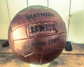pallone da calcio in pelle personalizzato/regalo di compleanno per pallone da calcio/pallone personalizzato/pallone vintage personalizzato