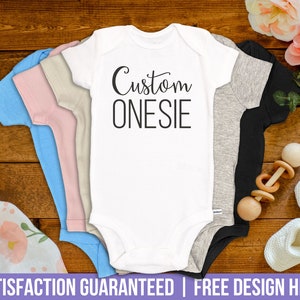 Custom Baby Onesie® Personalized Onesie® Pregnancy Announcement Onesie® Baby Shower Gift Custom Baby Girl and Baby Boy Bodysuits for Newborn image 1