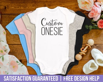 Custom Baby Onesie® Onesie personnalisé® Annonce de grossesse Onesie® Cadeau de baby shower Body personnalisé pour bébé fille et bébé garçon pour nouveau-né