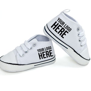 Custom Baby Shoes With Your Logo, Personalized Baby Shoes, Personalized Walkers, High Top Shoes, Baby Gift, Toddler Shoes