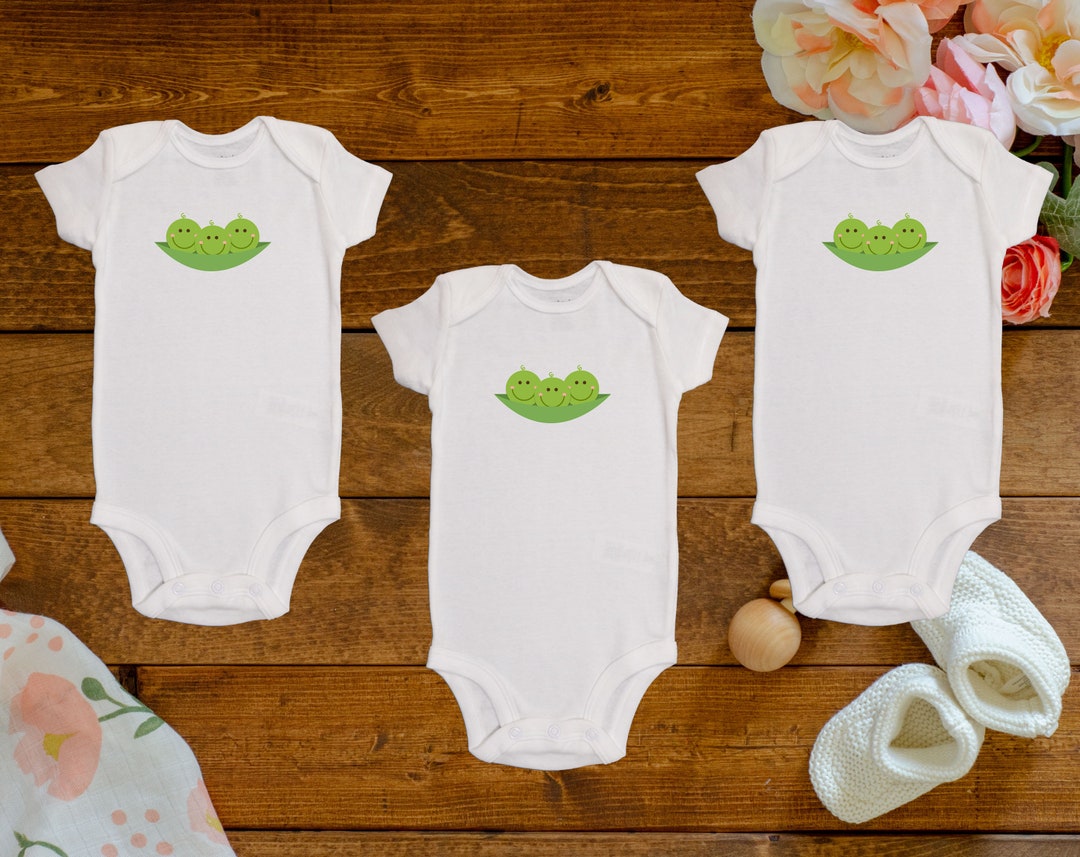 Three Peas in A Pod Triplets Onesies®/bodysuits Etsy