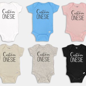 Custom Baby Onesie® Personalized Onesie® Pregnancy Announcement Onesie® Baby Shower Gift Custom Baby Girl and Baby Boy Bodysuits for Newborn image 2