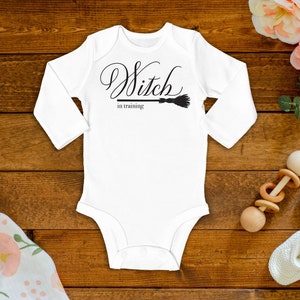 Witch in Training Long Sleeve Halloween Onesie®/Bodysuit image 1