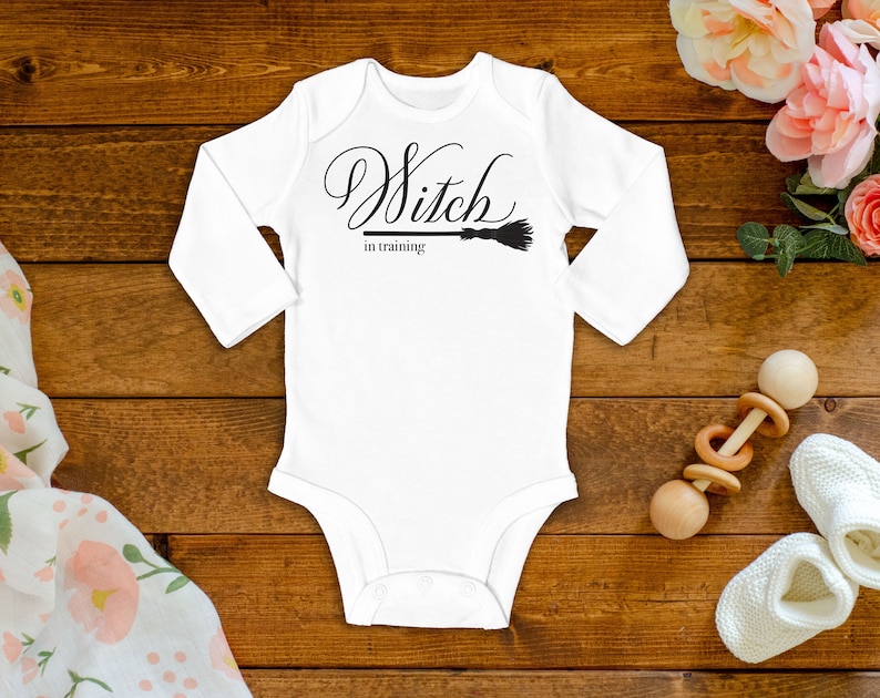 Witch in Training Long Sleeve Halloween Onesie®/Bodysuit image 1