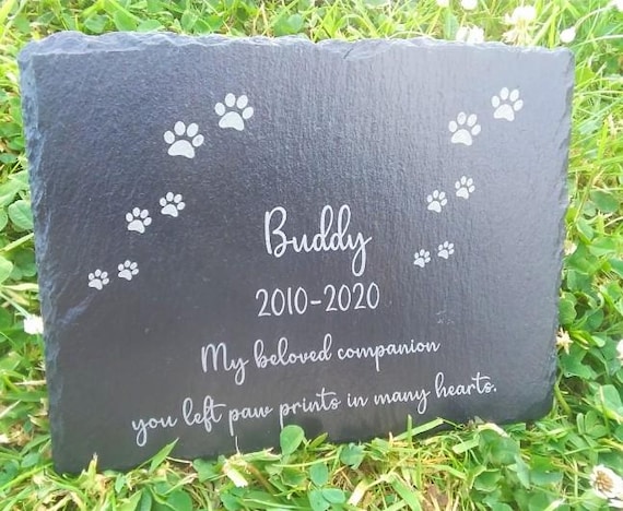 Pietra Commemorativa Per Animali Domestici In Granito Nero - Lapide Personalizzabile Con Foto | 30,5x15,2 Cm - Foto 4