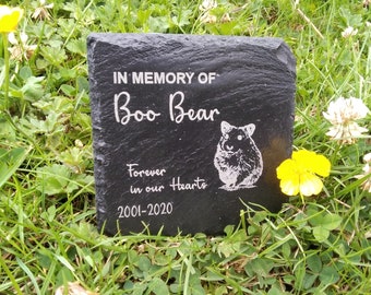 Personalised Engraved Slate hamster Pet Memorial Grave Marker Plaque