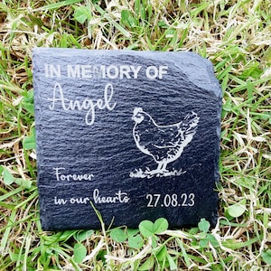 Personalised Engraved Slate Chicken Pet Memorial Grave Marker Plaque