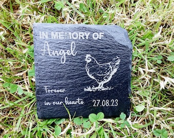 Personalised Engraved Slate Chicken Pet Memorial Grave Marker Plaque