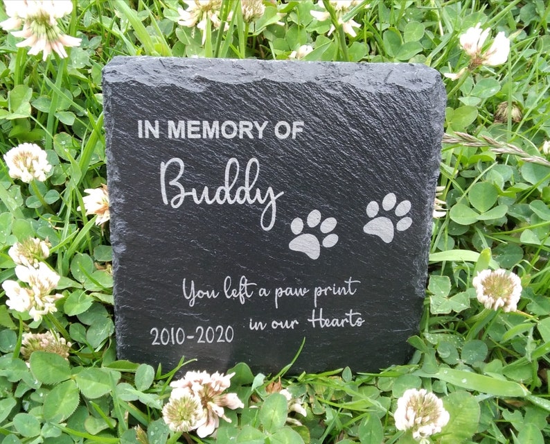 Personalised Engraved Slate Pet Memorial Grave Marker Plaque Etsy Canada