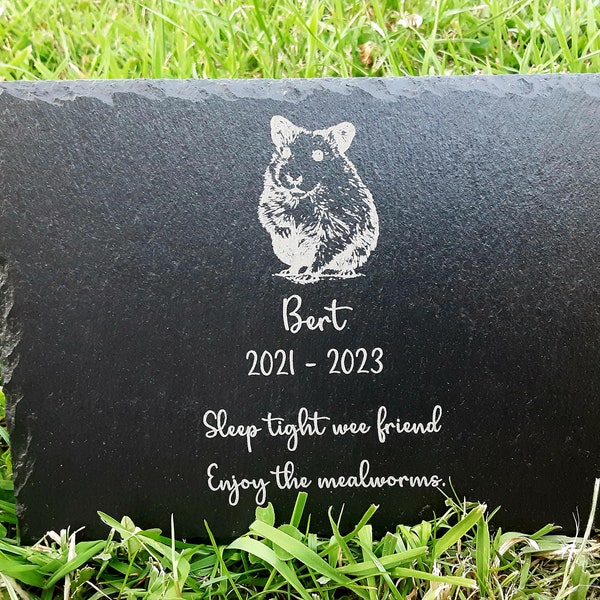Personalised Engraved Large Slate hamster Pet Memorial Grave Marker Plaque