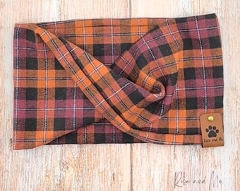 Bufanda infinita de franela para perros de otoño: pañuelo suave personalizado de franela a cuadros.