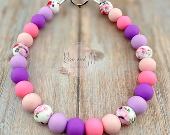 Personalized Beaded Dog Necklace, Puppy Gift, Custom beaded necklace, Bubble Gum, Dog Fashion Necklace, Beaded Dog Collar