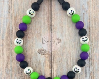 Personalized Halloween Dog Necklace: Handmade Beaded Puppy Collar