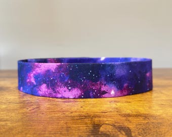 Purple Galaxy Dog Collar: Adjustable Cotton Outerspace Pet Collar
