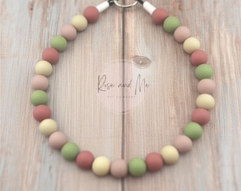 Personalized Boho Beaded Dog Necklace: Custom Puppy Collar