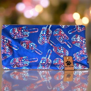 Dog Scarf, Dog Neck Gaitor, New Puppy Gift, No tie Bandana, Dog neck wear, dog apparel, July 4th Bomb Pop double brushed Poly Dog Gaitor