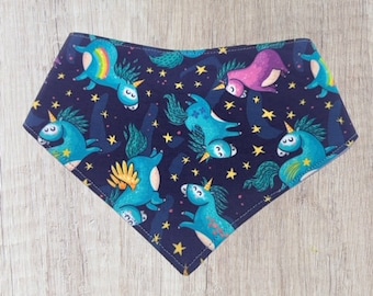 Unicorn pet Bandana with snap closure